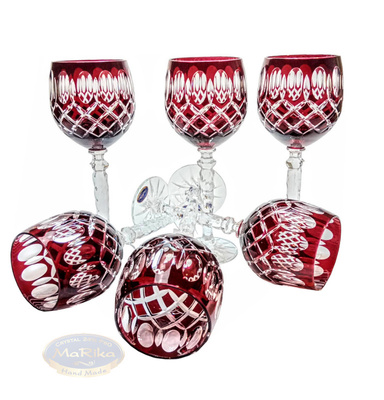 Ruby crystal wine glasses 280ml Crate Olive