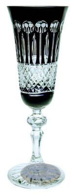 Black crystal champagne glasses 150 ml Baccarat