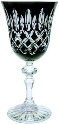Black crystal wine glasses 170ml