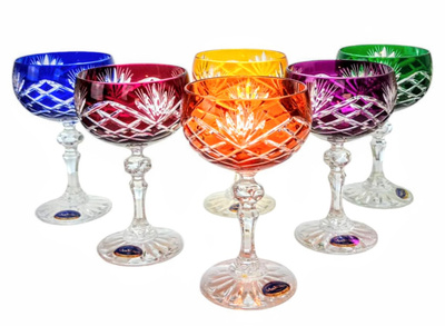 Kolorowe kryształowe kieliszki do szampana 150ml Ananas