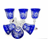 Kobaltowe kryształowe kieliszki do wina 170ml Młynek Oliwka