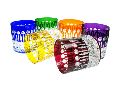 Kolorowe kryształowe szklanki do whisky 350ml