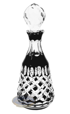 Black crystal glass carafe for Vodka Olive lattice 500 ml