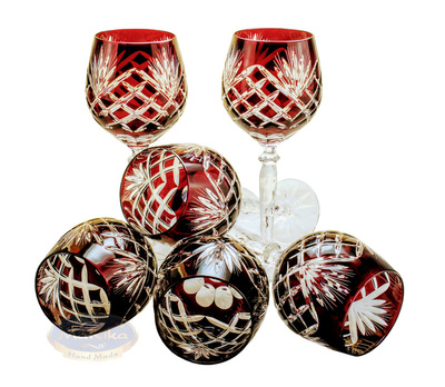Ruby crystal wine glasses 280 ml Pineapple