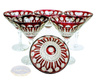 Rubinowe kryształowe kieliszki do martini 170ml  Francuskie