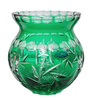 Szmaragdowy kryształowy wazon  16 cm Młynek Oliwka