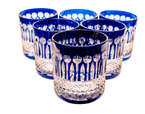 Cobalt crystal whisky glasses 350ml French