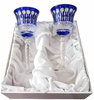 Cobalt crystal wine glasses 280ml French 2 pcs