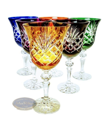 Colour crystal wine glasses 280ml Pineapple