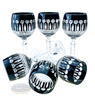Black crystal wine glasses 280 ml  French