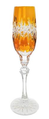 Bursztynowe kryształowe kieliszki do szampana 2 szt