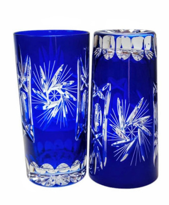 Cobalt crystal water glasses 320ml Olive Mill