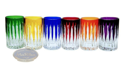 Colour crystal glasses for vodka 40ml