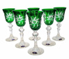 Emerald crystal liqueur glasses 60ml Olive Mill 6 pieces