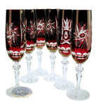 Ruby crystal champagne glasses 170ml Olive Mill