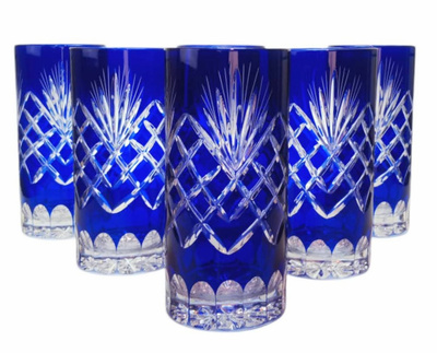 Cobalt crystal water and drink glasses 320 ml Pineapple