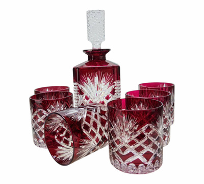 Set di bicchieri e decanter per whisky Frantoio Cobalto