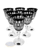 MaRika black crystal wine glasses 220 ml Paris 6 pcs