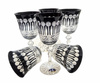 Black crystal wine glasses 170 ml French