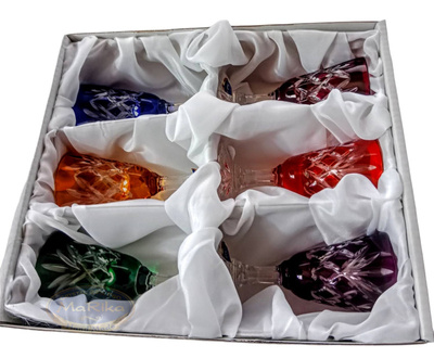 Coloured crystal vodka glasses 40 ml Pineapple