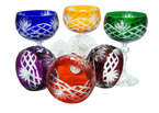 Coloured crystal champagne glasses 150ml Pineapple