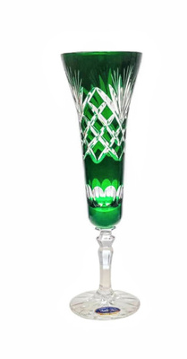 Szmaragdowe kryształowe kieliszki do szampana 170 ml Ananas