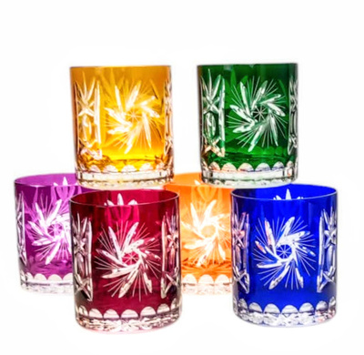 Colour crystal glasses for whisky 280ml