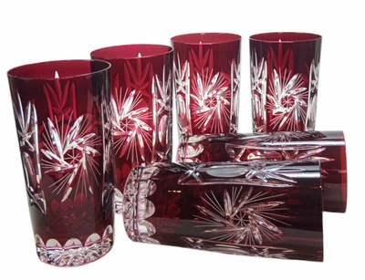 Ruby crystal water glasses 320ml Olive Mill