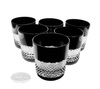 Black crystal whisky glasses 280ml Crate
