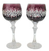 Ametystowe kryształowe kieliszki do wina 2 szt