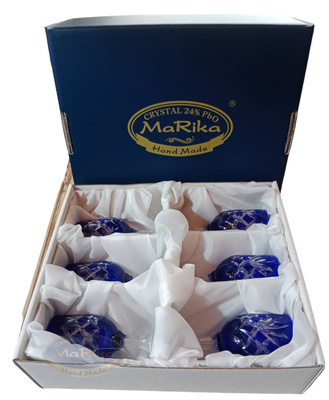 Kobaltowe kryształowe kieliszki do wódki 25ml Ananas