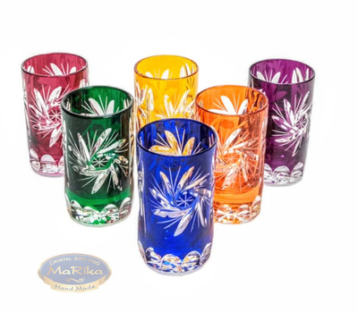 Kolorowe kryształowe kieliszki do wódki 30ml