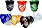 Coloured crystal wine glasses 170ml Pineapple
