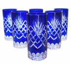 Cobalt crystal water and drink glasses 320 ml Pineapple