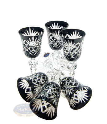 Cobalt crystal liqueur glasses 60ml Pineapple 6 pieces