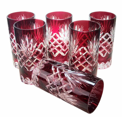 Ruby crystal water and drink glasses 320 ml Pineapple