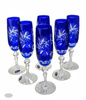 Cobalt crystal champagne glasses 170ml Olive Mill