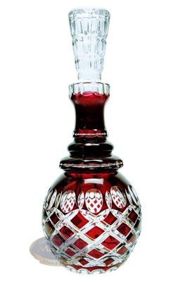 Ruby crystal carafe for vodka 400 ml Olive Grid