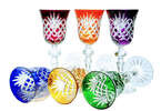 Coloured crystal liqueur glasses 60 ml Pineapple