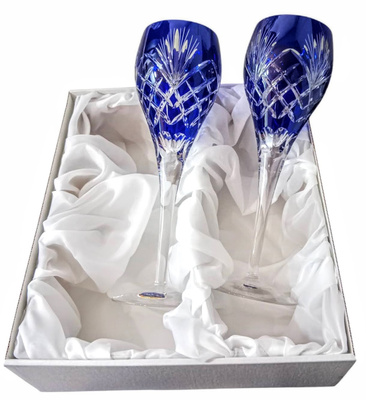 Cobalt crystal glasses 2 pieces
