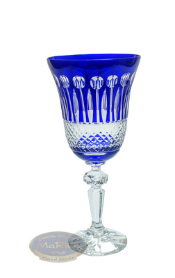 Cobalt crystal wine glasses 280 ml French