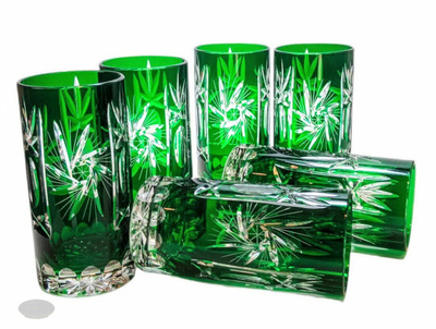 Emerald crystal water glasses 320ml Olive Mill