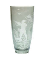 Steel engraved Hunting vase 20 cm