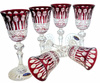Ruby crystal liqueur glasses 60 ml French