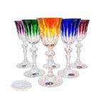 Coloured crystal liqueur glasses Line 60ml 6 pieces