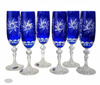 Cobalt crystal champagne glasses 170ml Olive Mill
