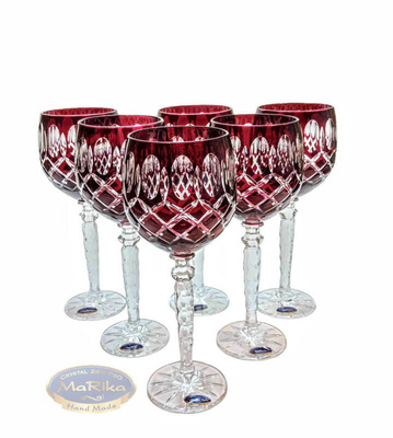 Ruby crystal wine glasses 280ml Crate Olive