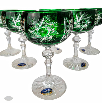 Emerald crystal champagne glasses 150ml Olive Mill
