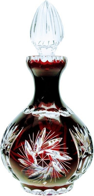 Rubinowa kryształowa karafka Do wódki Młynek Oliwka 500 ml