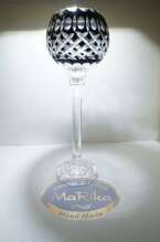 Czarny kryształowy świecznik 25 cm